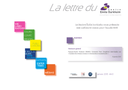 janvier 2015 - Centre Emile Durkheim