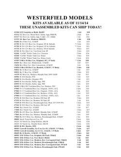 westerfield ready to ship kit list 2015