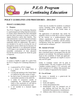 P.E.O. Program for Continuing Education