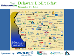Sponsored by - Delaware BioScience Association