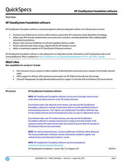 HP CloudSystem Foundation software