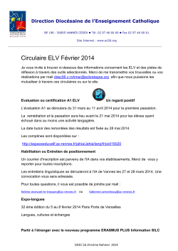 Circulaire ELV Février 2014 - Enseignement catholique du morbihan
