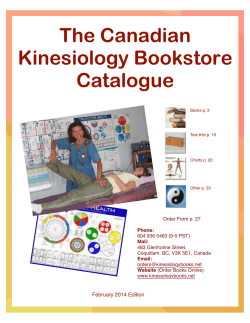 The Canadian Kinesiology Bookstore Catalogue