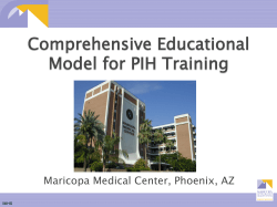Comprehensive Educational Model for PIH Training