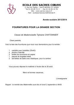 ECOLE DES SACRES COE URS - Ecole des Sacr&eacute;s Coeurs