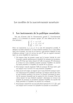 Les mod`eles de la macroéconomie monétaire