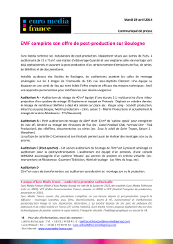 EMF complète son offre de post-production sur Boulogne (361,3 KB)