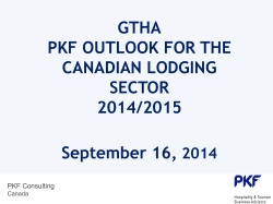 GTHA PKF Outlook for the Canadian Lodging
