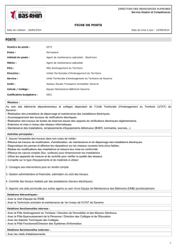 FICHE DE POSTE - Conseil G&eacute;n&eacute;ral du Bas-Rhin