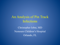 An Analysis of Pin Track Infections