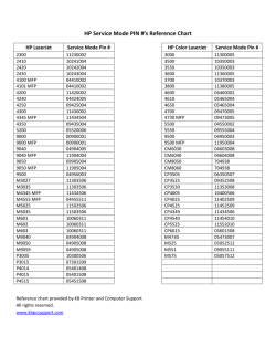 HP Service Pin Codes