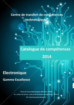Catalogue de compétences 2014 Electronique