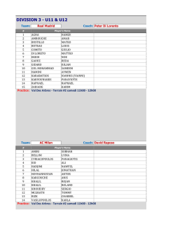 Joueurs U11 et U12