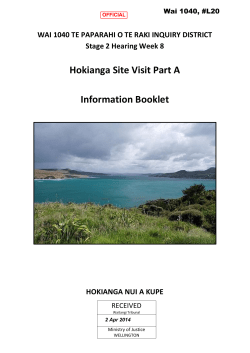 Hokianga Site Visit Part A Information Booklet