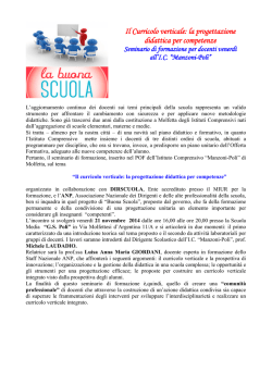 Il Curricolo verticale: la progettazione didattica per competenze