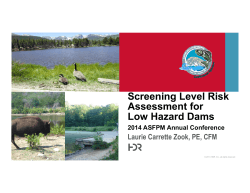 Screening Level Risk Assessment for Low Hazard Dams