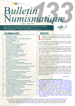 Bulletin Numismatique n° 133