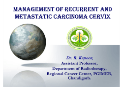 Dr. R. Kapoor, Department of Radiotherapy, PGIMER