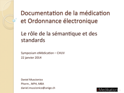 Documentaton de la m&eacute;dicaton et Ordonnance
