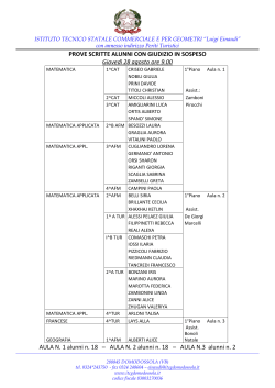 Calendario prove scritte per alunni con giudizio sospeso a.s. 2013