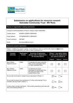Joe Harawira - Rena Resource Consent
