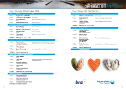 CONFERENCE 2014 - Aquaculture New Zealand
