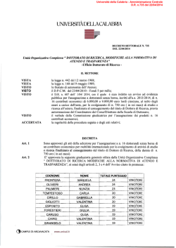 DR approvazione graduatoria