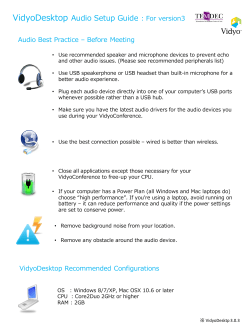 VidyoDesktop Audio Setup Guide and Peripheral Devices