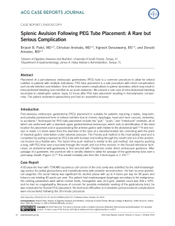Splenic Avulsion Following PEG Tube Placement: A Rare but