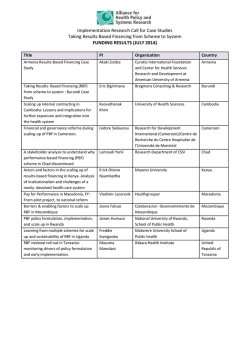 Implementation Research Call for Case Studies Taking Results