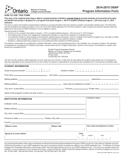 2014-2015 osaP Program Information form
