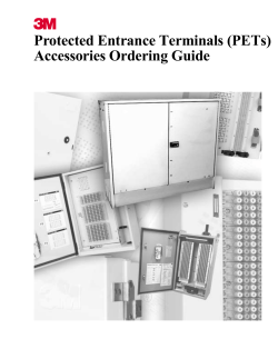 Protected Entrance Terminals (PETs) Accessories Ordering