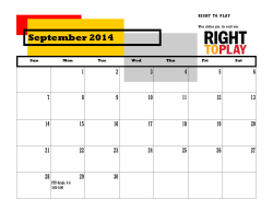 Right To Play Calendar - Moosonee Public School