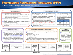 JANUARY 2015 2. Am I Eligible for PFP 2015? 1. What is the PFP