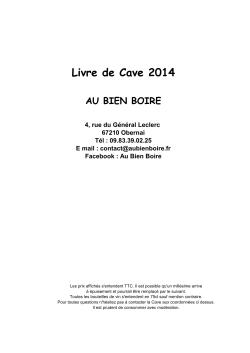 Livre de Cave 2014