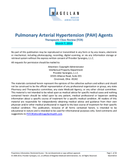 Pulmonary Arterial Hypertension (PAH) Agents