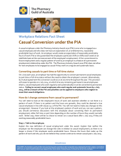 Casual Conversion under the PIA Factsheet
