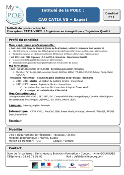 Intitul&eacute; de la POEC : CAO CATIA V5 &ndash; Expert