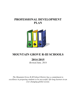 PDC Plan - Mountain Grove Schools
