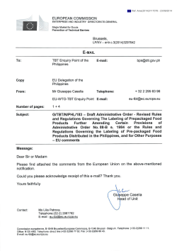 G/TBT/N/PHL/183 - Draft Administrative Order