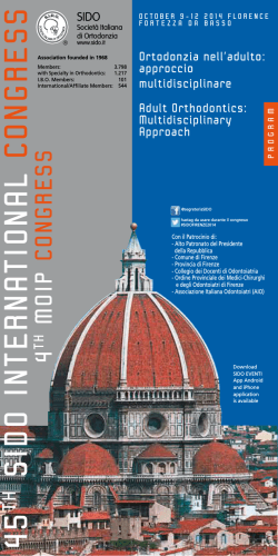 Program of Florence - Società Italiana di Ortodonzia