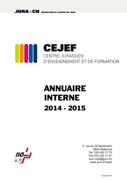 Annuaire 2014-2015 - République et Canton du Jura