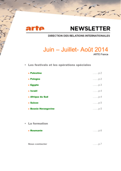 Juin &ndash; Juillet- Ao&ucirc;t 2014