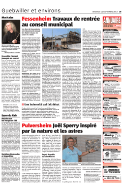 Fessenheim Travaux de rentr&eacute;e au conseil municipal