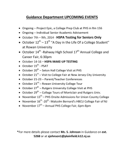 Guidance Department UPCOMING EVENTS