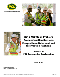2015 ASC Open Problem Preconstruction Services Pre