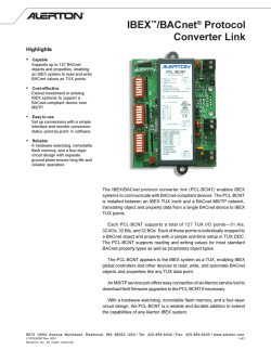IBEX/BACnet Protocol Converter Link (PCL-BCNT) data