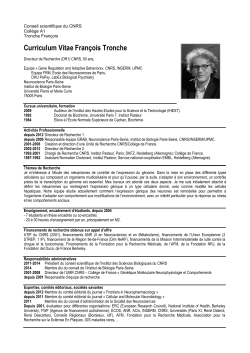 Curriculum Vitae François Tronche - DGDR