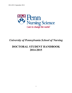(PhD) Student Handbook - University of Pennsylvania School of