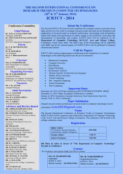 ICRTCT - 2014 - Dr.NGP Arts and Science College